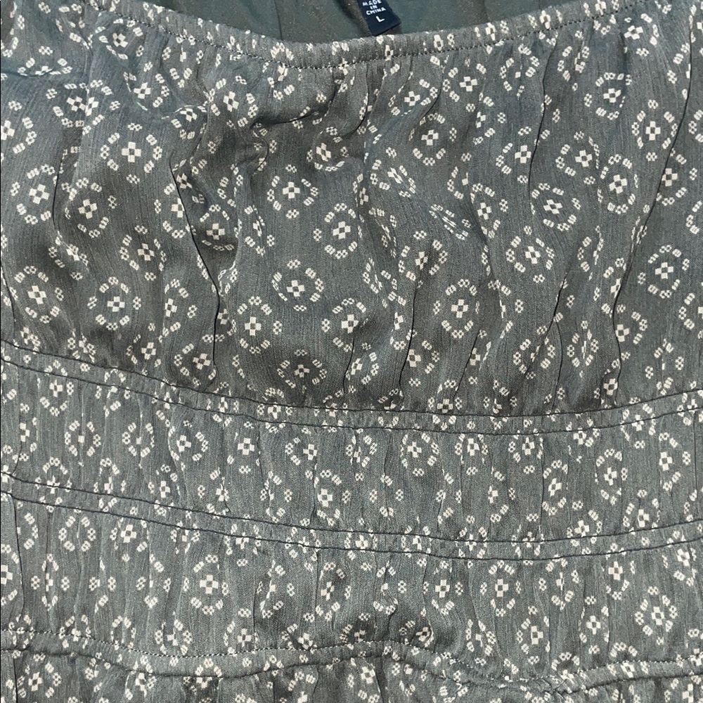 Tweeds Olive Puff-Sleeve Smocked Tiered Mini Dress - Picture 3 of 3